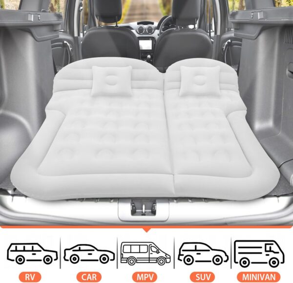 Auto Luftmatratze SUV Aufblasbare Matratze mit Pumpe MPV Air Bett Camping Auto Kissen Dickere Rücksitz Luftmatratze mit Zwei Kissen Für Camping Reisen Hinterhof Strand