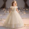 dea0821c2542a6b1 Elegant Teen Girls Birthday Party Princess Lace Appliques Bridesmaid Flower Dress for Wedding Kids Formal Prom Long Gown