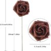 deac99013482f920 IPOPU Artificial Flowers, 25pcs Foam Glitter Roses Glitter Foam Rose Foam Rose with Stem for DIY Wedding Bridal Bouquet Home Party Decoration(Coffee)