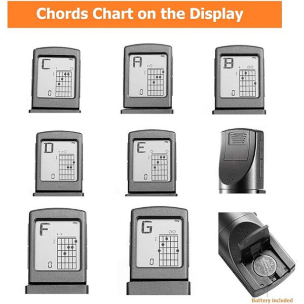 decdd3e03c749af6 Pocket Chord Practice Tool, Portable Guitar Neck for Trainer Beginner w/a Rotatable Chords Chart Screen