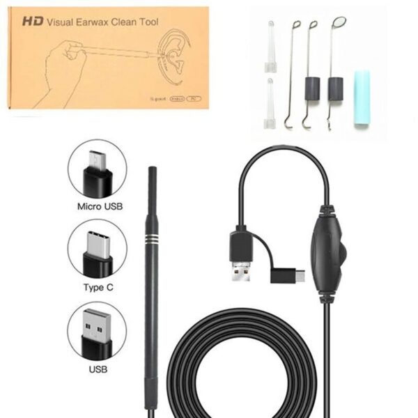 USB HD Mini Camera Electronic Endoscope Cleaner Earwax Removal Cleaning Tool Intelligent Visual Ear Picking Spoon