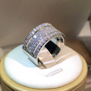 dede64120d02e795 Sterling sier Eternity Three Rows ring Diamond cz Engagement Wedding Rings for women Men Finger Party Jewelry Wholesale