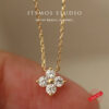 ITSMOS Solid Sterling Sier Zircon Flower Diamond Pendant Dainty Simple Gold Necklace For Women Wedding Party