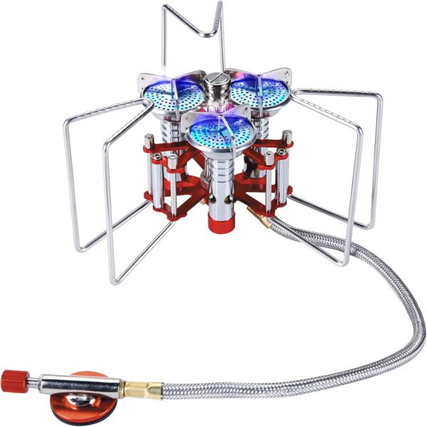Bulin Gas Campingkocher Gaskocher mit Piezozündung Faltbarer Gaskocher Outdoor Windschutz Kocher Gasbrenner für Camping Trekking Hiking Picknick Wandern