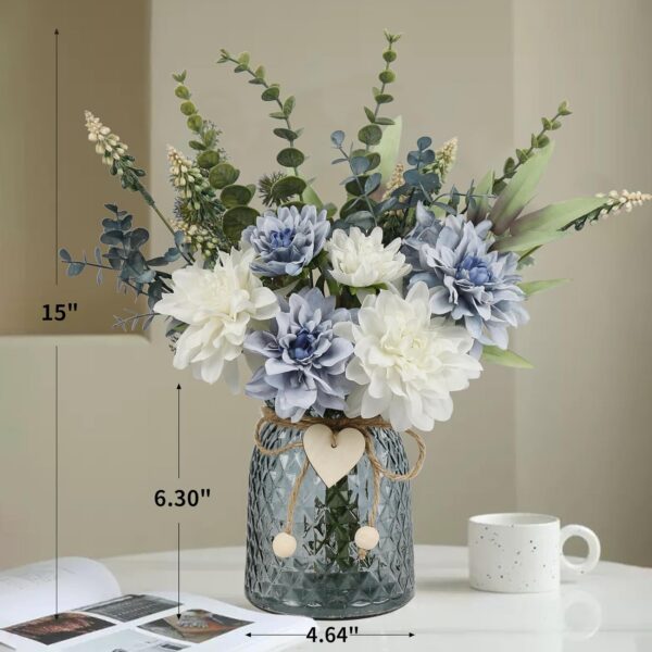 Faux Flowers in Vase,Artificial Flowers in Vase,Table Centerpieces for Dining Room,Flower Centerpieces for Tables,Fake Flowers with Vase,Kitchen Table Decor,Coffee Table Decor