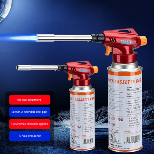 df117a22bde9064f Butane Torch Head Grill Cooking Torch with Adjustable Flame Flame Thrower Reverse Use for Outdoor Camping BBQ Picnic Hiking