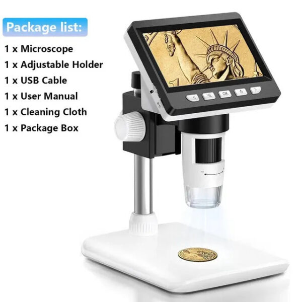 df293dc857ac765e 4.3 Inch Digital 1080P 50-1000x Coin Microsco 2000mAh Soldering Microscope for Electronics Repair PCB PC Laptop