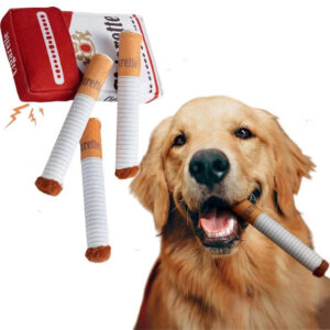df2a2c5b2fb5c7a3 Creative Cigarette Interactive Giggles Toys Funny Plush Chewing with Squeaking Sound Dog Toy Cigaret Box Good Pet Gifts