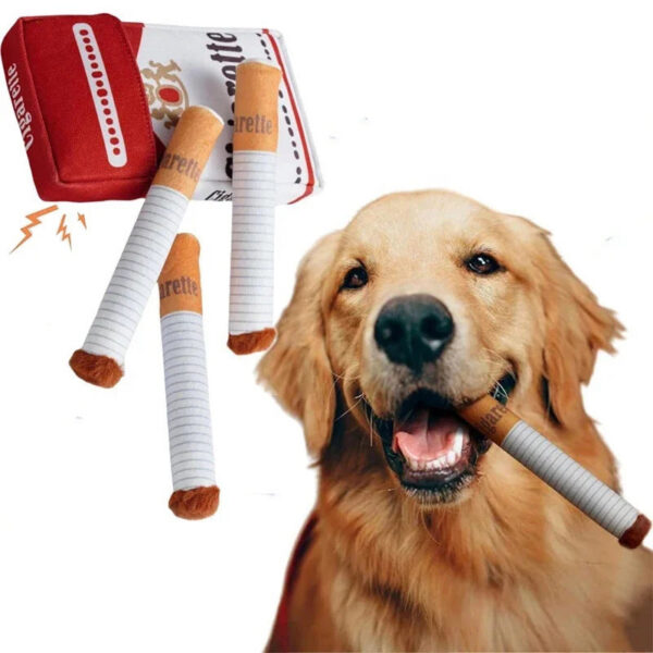Creative Cigarette Interactive Giggles Toys Funny Plush Chewing with Squeaking Sound Dog Toy Cigaret Box Good Pet Gifts