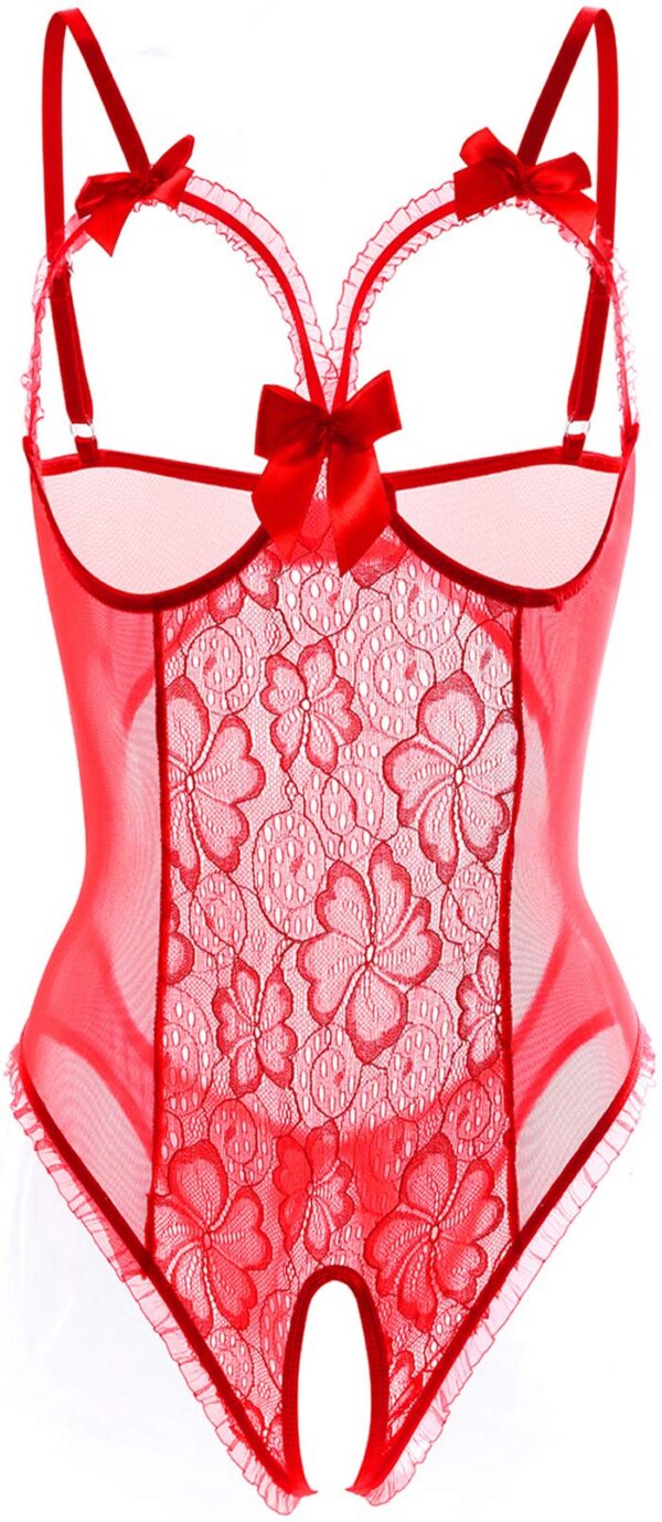df374d1ab8baffe5 Lingerie for Women Sexy Teddy One-Piece Lace Babydoll Bodysuit Nightie Plus Size