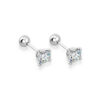 ) 925 Sterling Silver 0.3-1 Carat * 2 Moissanite Four-Claw Screw Earrings Fashion Casual High-End Design Sense Niche Lady