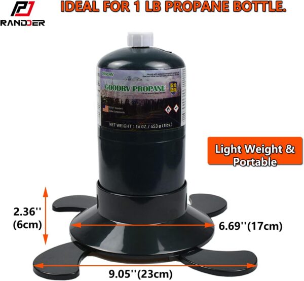 df43fb4d901298b6 Propane Cylinder Base, 16oz/1lb Gas Cartridge ABS Plastic Base Bracket Gas Bottle Fixed Support, Foldable Gas Tank Base Replacement for Camping Hiking Outdoor