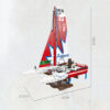 Bricks Toy F50 Hydrofoil Catamaran Sailboat Model Building Block Particle Kids Assembly Toy Tabletop Decoration Boy Adult Gifts