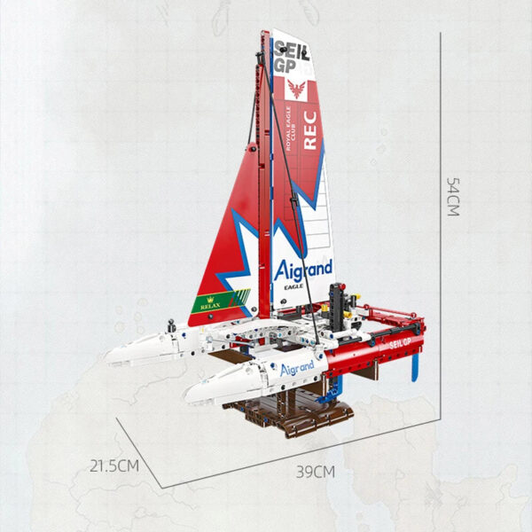 Bricks Toy F50 Hydrofoil Catamaran Sailboat Model Building Block Particle Kids Assembly Toy Tabletop Decoration Boy Adult Gifts