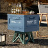 Camping storage trunk organizer, picnic camping box, car folding outdoor bench and chopping board