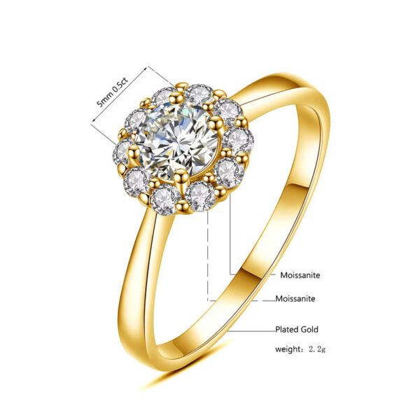 df6286c0b162bc50 Certified Woman wer Ring With Moissanite Dia 0.5ct 5mm Wedding Engagement Rings Pure Sier Women's Jewelry For Girl Gift
