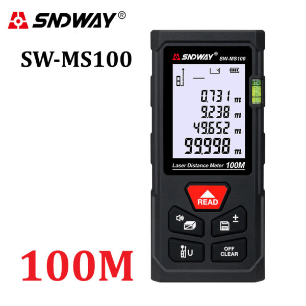 df8e9ec4cb1aa343 SNDWAY Laser Meter 50m 70m 100m 120m Rangefinder Digital Range Finder Trena Roulette Ruler Distance Measuring Tape