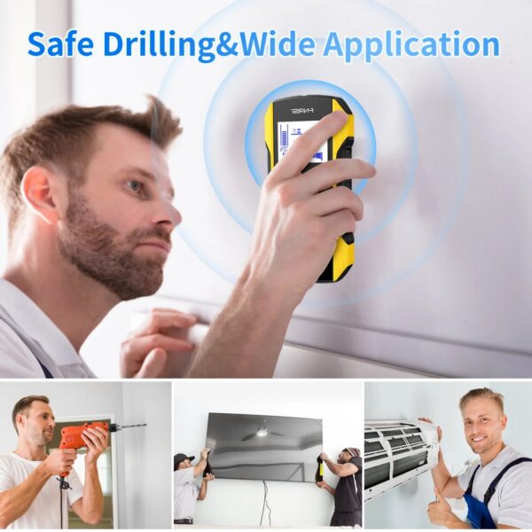 df95e174ec24b157 FNIRSI WD-01 WD-02 Metal Detector Wall Scanner with Newly Designed Positioning Hole for AC Live Cable Wires Metal Wood Stud Find