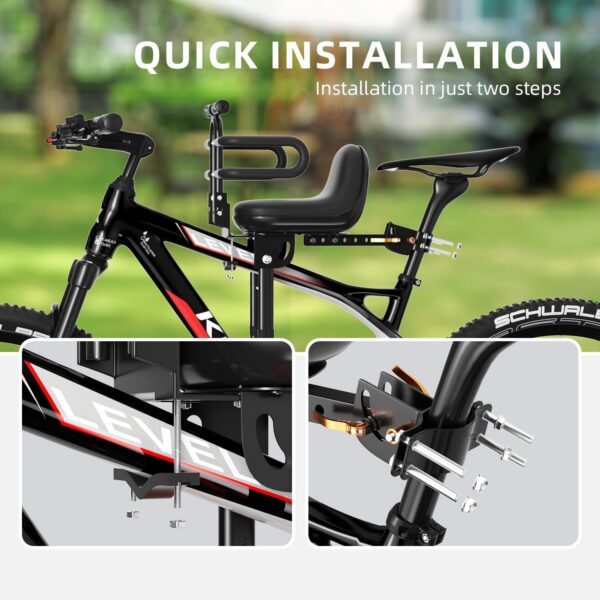 df9f51a639928353 Child Bike Seat, Kids Bike Seat with Guardrail, High Seat Cushion Backrest Mountain Bike Child Bike Seat, Bicycle Child Safety Seat for Children from 1 to 5 Years Old