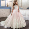 2024 New Teenager Bridesmaid Dress Kids Dresses for Girls Children Vintage Lace Princess Girl Party Wedding Evening Formal Gown