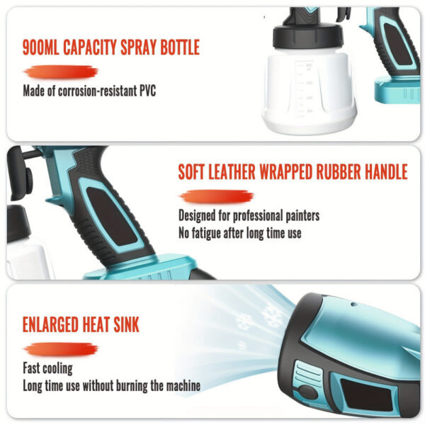Fence Cleaning Tools, Battery Spray Gun Paint Sprayer For Walls And Ceigs, Fence, Wood