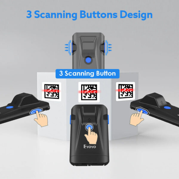 dfb5bd76d22a676f Eyoyo 2D Phone Back Clip Bluetooth Barcode Scanner Portable Barcode Reader Data Matrix Code 1D 2D QR Scanner Android IOS System