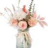 dfc204622b9317c8 CEWOR Artificial Flowers with Vase Faux Flowers in Vase Fake Flowers Bouquet for Table Centerpiece Decorations Home Kitchen Decor