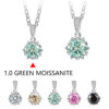 1 Carat Round Brilliant Cut D Color Pendant Sier Moissanite Diamond Test Past White Gemstone Necklace