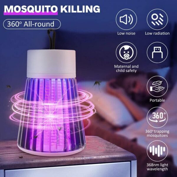 2023 Electric Shock Lamp USB Fly Zapper Insect Killer Repellent Bedroom Outdoor Anti Mosquito Trap