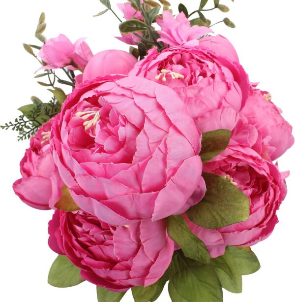 dfd739e8f0ef0991 Duovlo Springs Flowers Artificial Silk Peony Bouquets Wedding Home Decoration,Pack of 1 (Spring Red)