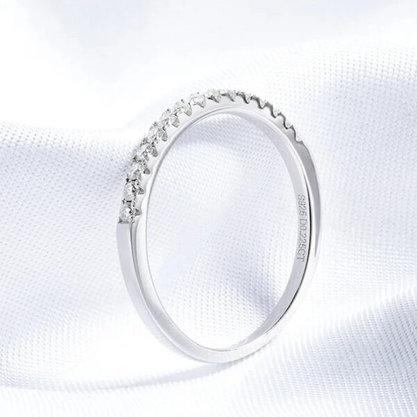 Smyoue Test Passed Moissanite Matching Wedding Diamond Band for Women Sterling Sier Female Crown Single Tail Ring
