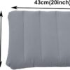 2 Pack Gray Ultralight Inflatable Pillow Small Squared Flocked Fabric Air Pillow for Beach Hiking,Camping,Traveling,Napping,Desk Rest,Neck &Lumbar Support