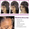 Wowangel 13x6 Full Wig Frontal Body Wave Human Hair 250% HD Lace Closure Wigs Melt Skins Glueless