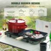 e0092d7a5512c5bd 2 Burner Propane Camping Stove,Portable Folding Gas Stove for Camping with 17200 BTU,Two Adjustable Burners with Easy Carrying Handle&Inlet Gas Pipe,Outdoor Camp Stove for Camping Backpacking