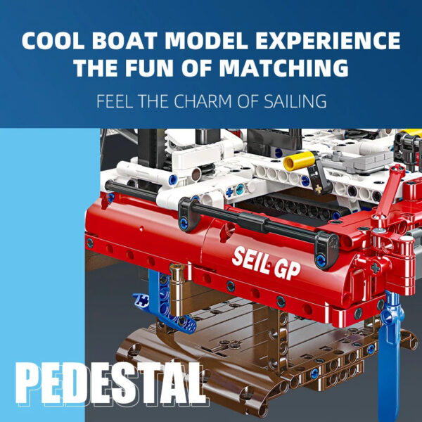 Bricks Toy F50 Hydrofoil Catamaran Sailboat Model Building Block Particle Kids Assembly Toy Tabletop Decoration Boy Adult Gifts