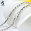 e022f33adc27ae65 ORSA JEWELS Sterling Diamond-Cut Rope Necklace for Women Men Fashion Sier Neck Chain Jewelry SC29