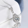 LORIELE 100% Real Moissanite Necklace Women Vvs Round Cut Diamond Pendant for Girlfriend Jewelry S Sterling Sier Gra