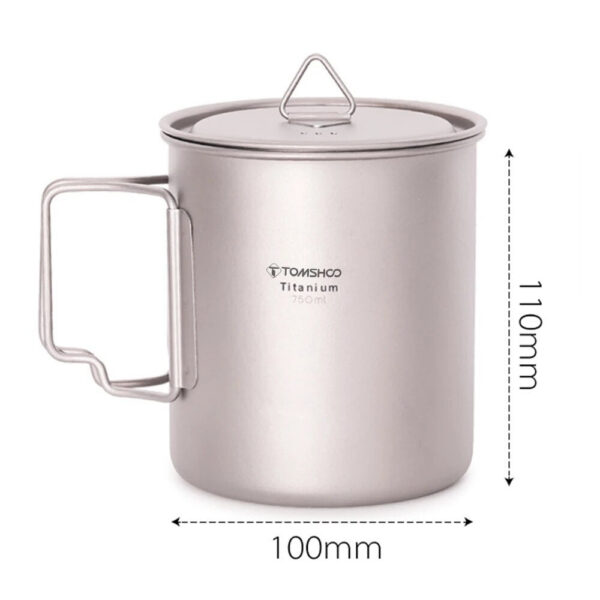 e02b7ee62533080b TOMSHOO Ultralight Titanium Outdoor Portable 2PCS Set 450ml 750ml Camping Picnic Water Cup Mug with Foldable Handle