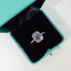 e0313dd120274c3c Emerald cut 2ct Lab Diamond cz Ring Sterling Sier Promise Engagement Wedding Band Rings for women Gemstones Party Jewelry