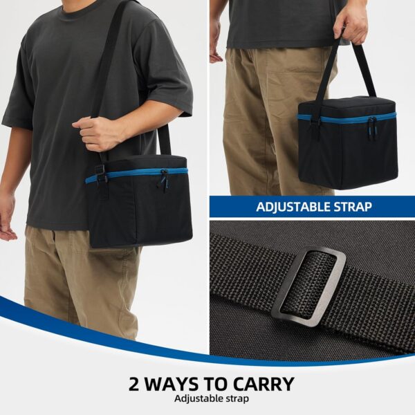 1 LB Propane Tank Storage Bag with Padding, Mini Propane Cylinder Carry Case to Hold 4 Pcs Small Gas Tank, Portable 16 OZ Gas Cylinder Holder with Strap, Bag Only