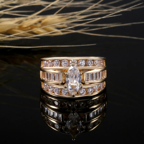 e0486f21362edda2 Multi Gold Ring for Women Natural 1 Carat with Diamond Jewelry De Bizuteria Anillos Mujer Gemstone Rings Box