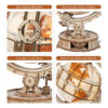 Wooden Globe Lamp Puzzle Games Birthday Gift Kids Adults for Home Decor Building Blocks 3D
