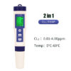 e06a055d5a9c0898 5 in 1 Chlorine PH CL2 H2 ORP Temperature Meter Quality Tester for Pools Drinking Water Aquarium Swimming Pool