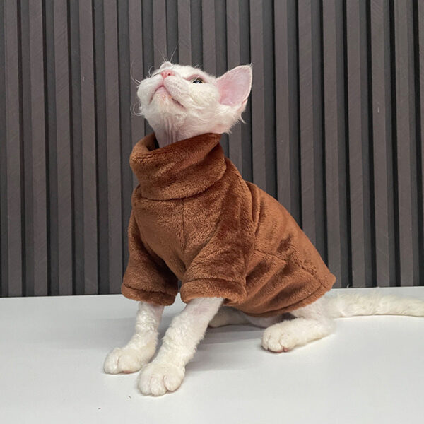 e0827b67ecc3d186 Turtleneck Sweater Coat Winter Warm Hairless Clothes Soft Fluff Pullover Shirt for Maine-Coon Cat Chihuahua Pet Clothing