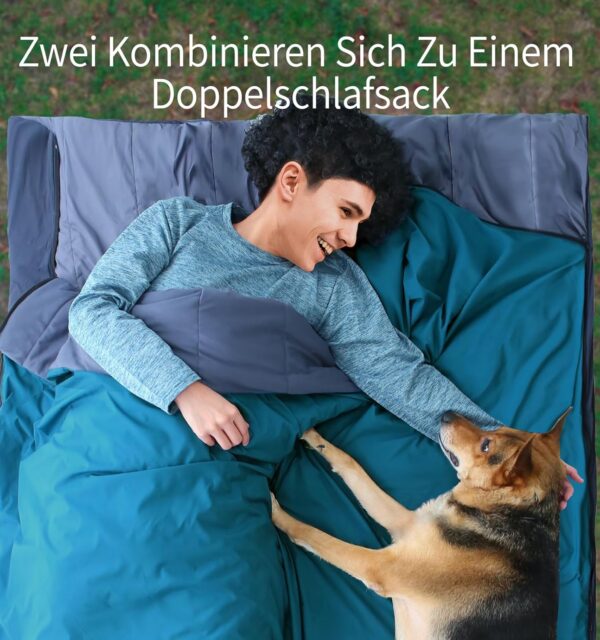 Litume Kompakter Schlafsack 20°C-10°C, 1.6 lbs, Leichter Tragbarer Kombinierbarer Schlafsack für Erwachsene, Rucksackreisen, Camping, Wandern, Reisen, 3 Jahreszeiten, Samtgefüttert