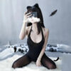 e08594917470cca3 Plus Sexy Lace Lingerie Women's Transparent Catsuit Open Crotch Body Stockings For Sex Sling Halter Backless Teddies Bodysuits