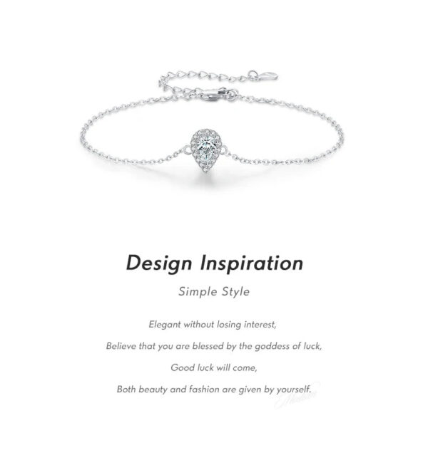 e08600b693b7afe5 MODIAN 925 Sterling Silver Water Drop Clear CZ Bracelet Pear Cut Link Chain Platinum Plated Bracelet For Women Wedding Jewelry