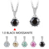 1 Carat Round Brilliant Cut D Color Pendant Sier Moissanite Diamond Test Past White Gemstone Necklace