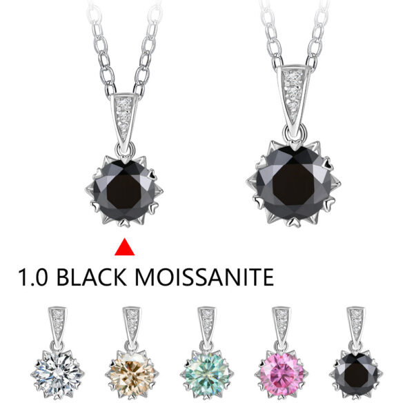1 Carat Round Brilliant Cut D Color Pendant Sier Moissanite Diamond Test Past White Gemstone Necklace