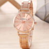 e0a98ed07fa3154e 6 PCS New Love Rhinestone Jewelry Ladies Ring Necklace Earrings Bracelet Set Simple Digital Steel Strap Quartz Watch
